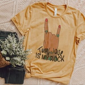 Turquoise is my rock graphic tee